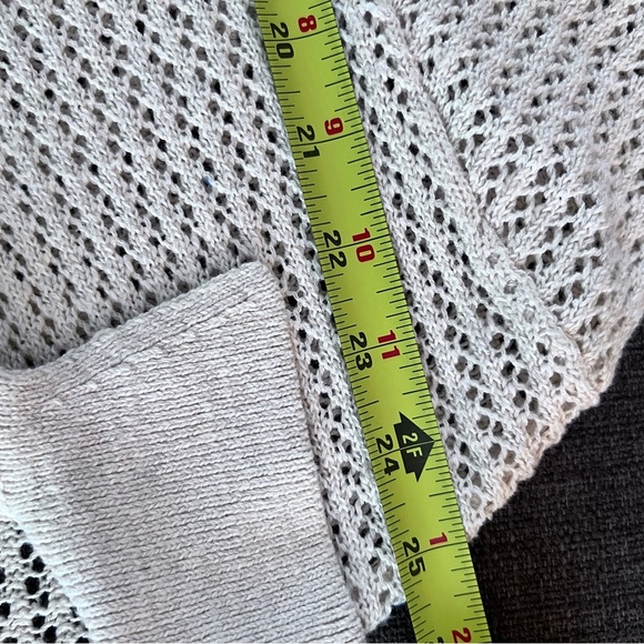 L.L. Bean Women’s Organic Cotton Slub Pointelle Sweater, Polo Preppy Small - Picture 7 of 11